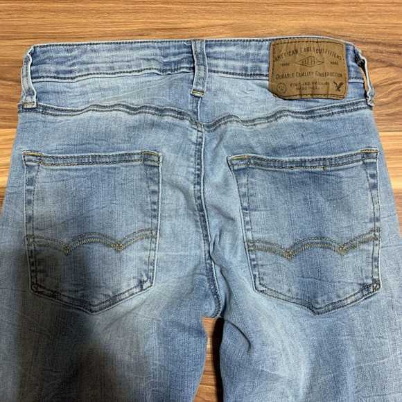 American Eagle Women’s Extreme Flex Slim Straight Leg Distressed Jeans 26x28 - Picture 7 of 9